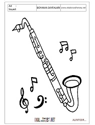 Saksofon boyama sayfaları